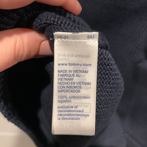 Tommy Hilfiger Flag Logo Zip Knit Sweater in Navy XXL - Picture 7 of 7